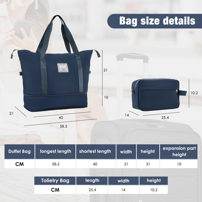 Softside Luggage Expandable 3 Piece Set Suitcase with Duffel Bag Upright Spinner Softshell Lightweight Luggage Travel Set