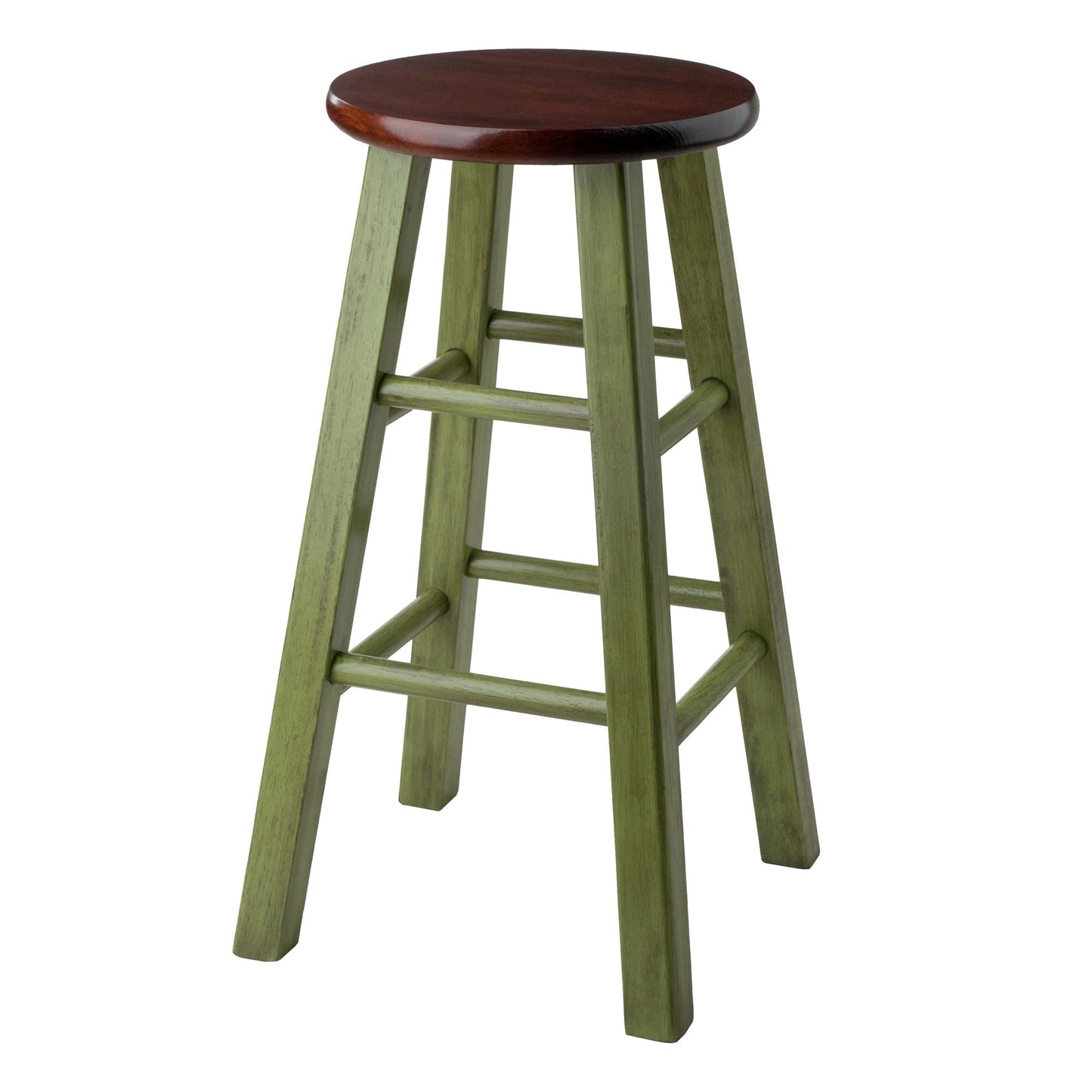 Ivy 24" Counter Stool Walnut/Green