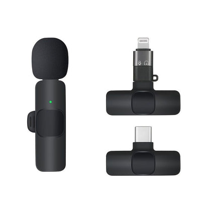 Wireless Lavalier Microphone Two In One Live Recording For Apple Android Mobile Outdoor Shooting Noise Reduction Wheat Microphone Christmas Gift For Women/Kids/Children/Men/Adults