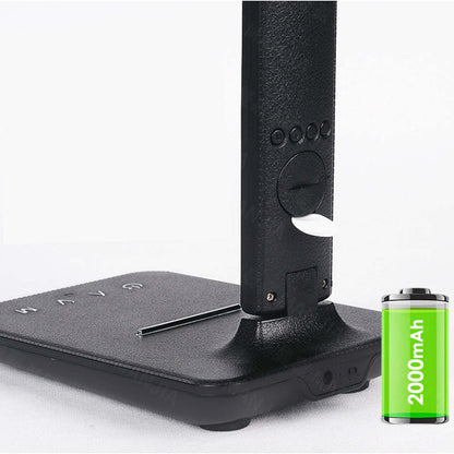 Black desk lamp base with control buttons, charging port, and 2000mAh battery