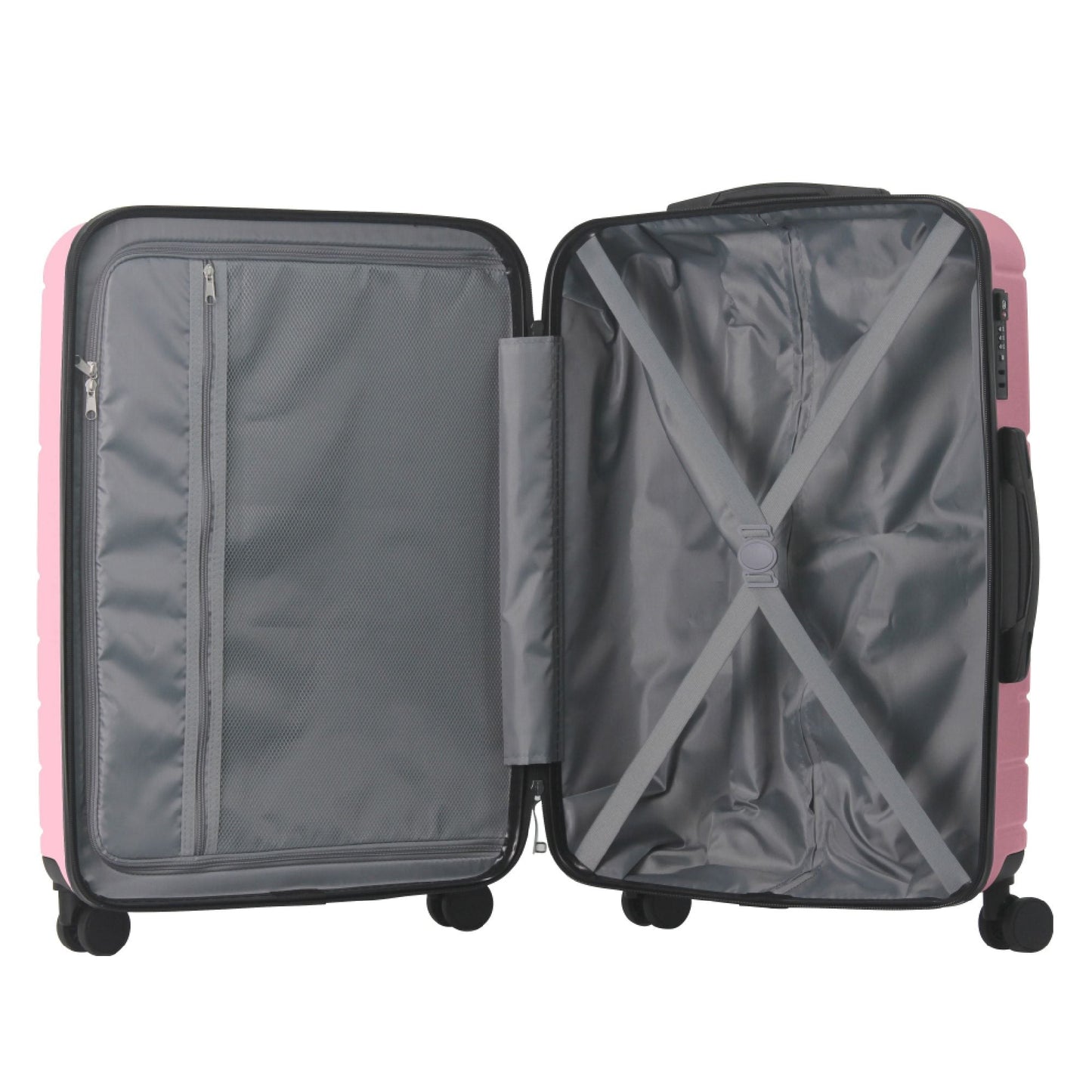 Luggage Sets ABS Hardshell 3pcs Luggage, Lightweight Durable Suitcase sets Spinner Wheels Suitcase with TSA Lock 20''24''28'' Available(Pink)