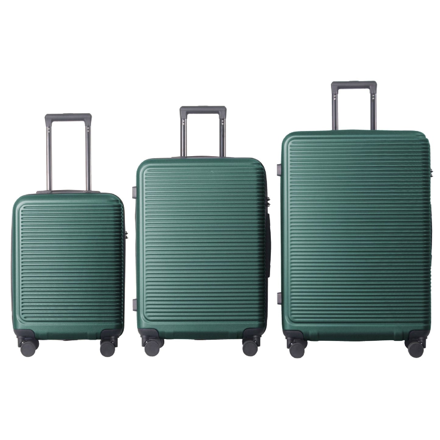 Luggage Sets ABS Hardshell 3pcs Luggage, Lightweight Durable Suitcase sets Spinner Wheels Suitcase with TSA Lock 20''24''28'' Available(Dark Green)