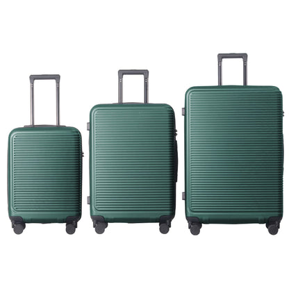 Luggage Sets ABS Hardshell 3pcs Luggage, Lightweight Durable Suitcase sets Spinner Wheels Suitcase with TSA Lock 20''24''28'' Available(Dark Green)