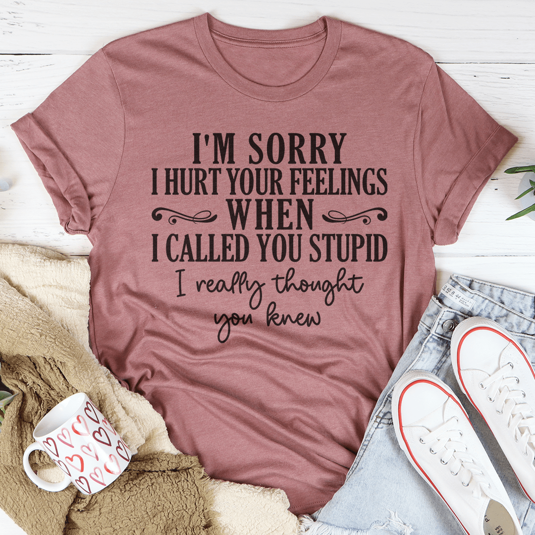 Mauve unisex crew-neck T-shirt with dark quote text graphic