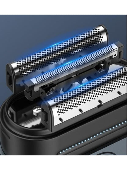 Men’s electric foil shaver with open dual foil cutter heads