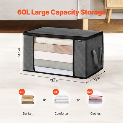 VEVOR grey foldable storage bag with transparent side window and two carry handles