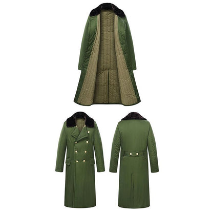 Retro Northeast Men's Winter Thick Long Trench Coat Jacket Military Coat