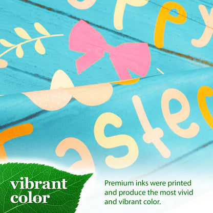 Garden Flag Happy Easter Rabbit Gnome with Eggs 12x18 inch Blockout Fabric Double Sided