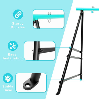 Metal Swing Stand Swing Sets for Backyard,Powder Coated Swing Frame of Swing Set with Extra Side Bars,880 Lbs Heavy-Duty A-Frame Outdoor Swing Fits Swing Chair,Porch Swing