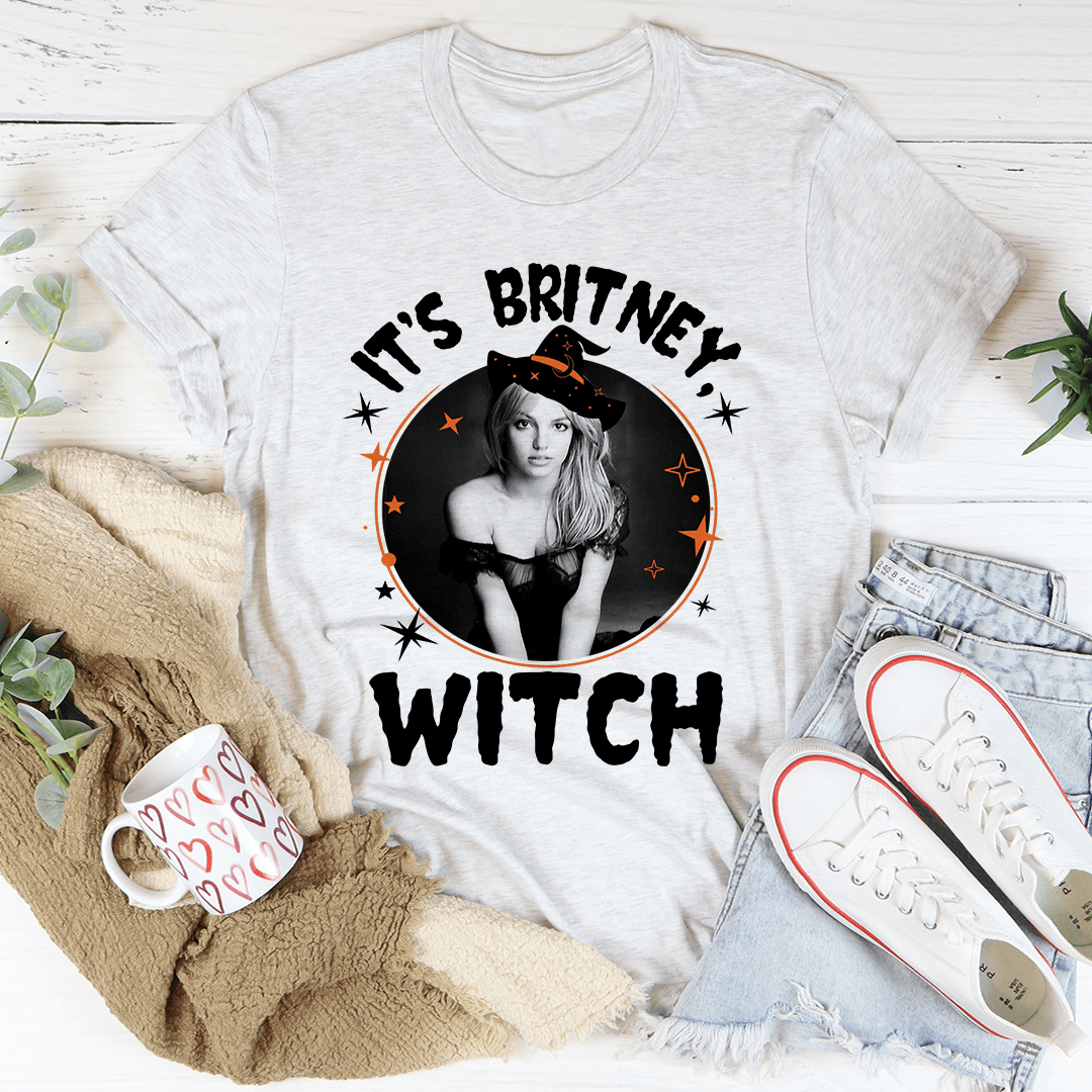 Ash gray graphic witch T-shirt with “IT’S BRITNEY WITCH” front print