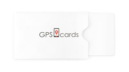 White GPS card and matching spare card with GPS cards logo