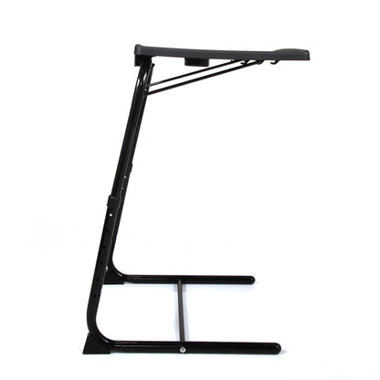 Black adjustable TV tray table frame with height and tilt supports