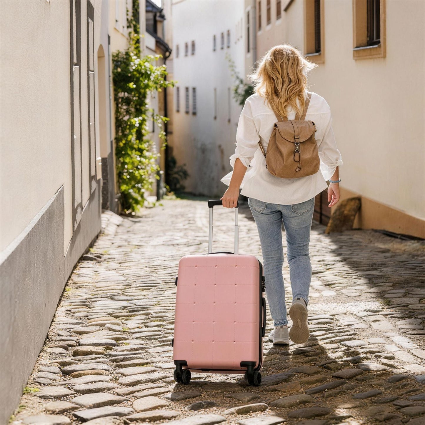 Hardside Luggage Set 5 Piece with Bags,20IN Half-opening Carry on Luggage with USB Port, Expandable 24IN 28IN Luggage with Double Spinner Wheels TSA Lock