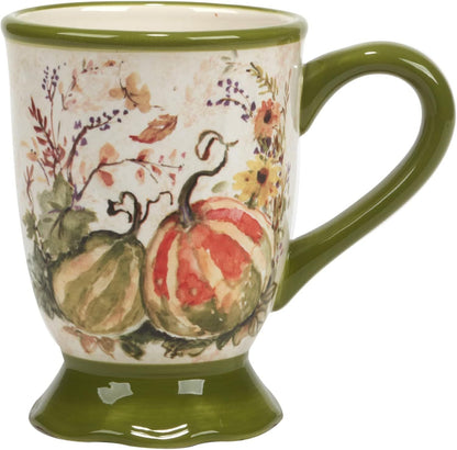 Harvest Morning Set of 4 Ceramic Mugs – Sip coffee, tea, or hot cocoa in cozy autumn style with these beautifully detailed mugs, perfect for crisp mornings and holiday moments 16 oz