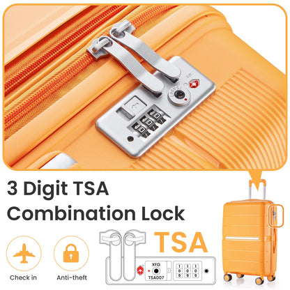 Luggage Sets 4 Piece(14/20/24/28) PP Lightweight & Durable Expandable suitcase