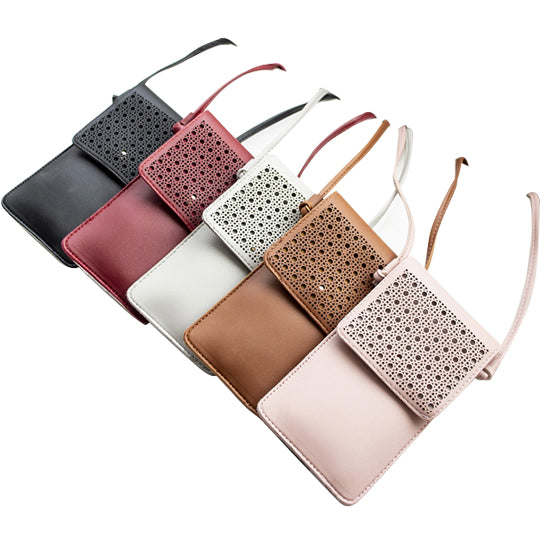Multi mini transparent phone and card holder crossbody bags in several colors
