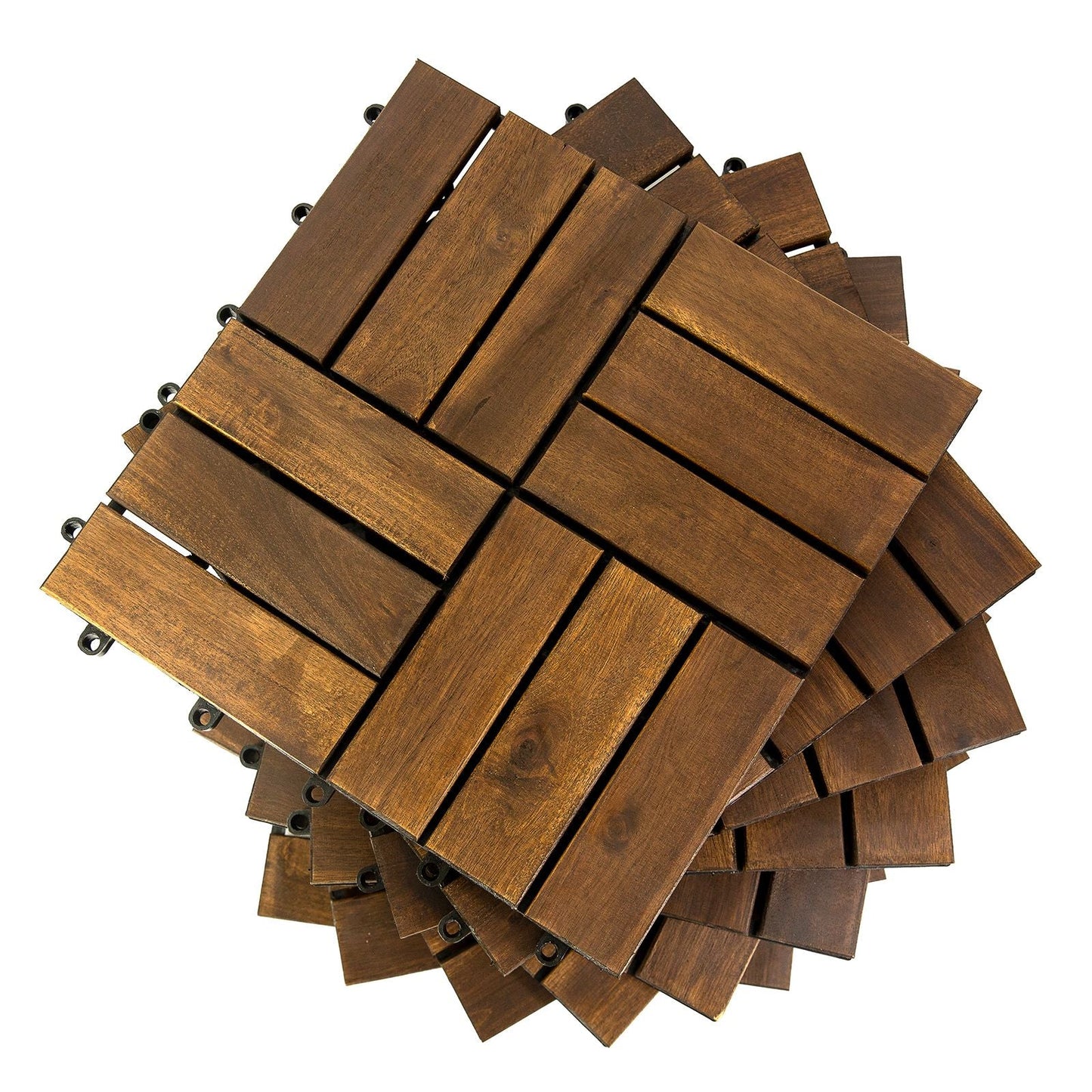 Acacia Wood Assembled Flooring , 10pack, 12 in. x 12 in.