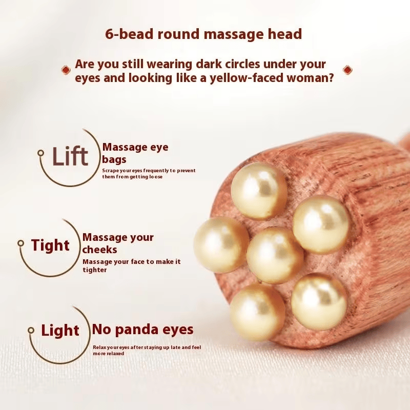 Wooden TCM acupoint massager, designed for eye bags, dark circles and sensitive skin, a traditional Chinese medicine skincare instrument equipped with facial and periocular massage sticks