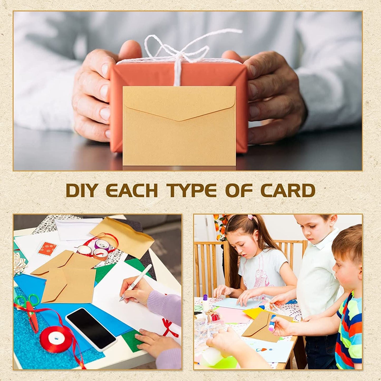 50pcs Gift Card Envelopes, Mini Paper Card Envelopes Covers, Credit Card Envelopes Covers For Christmas Gift Cards Invitations Business Bills Mini Cards