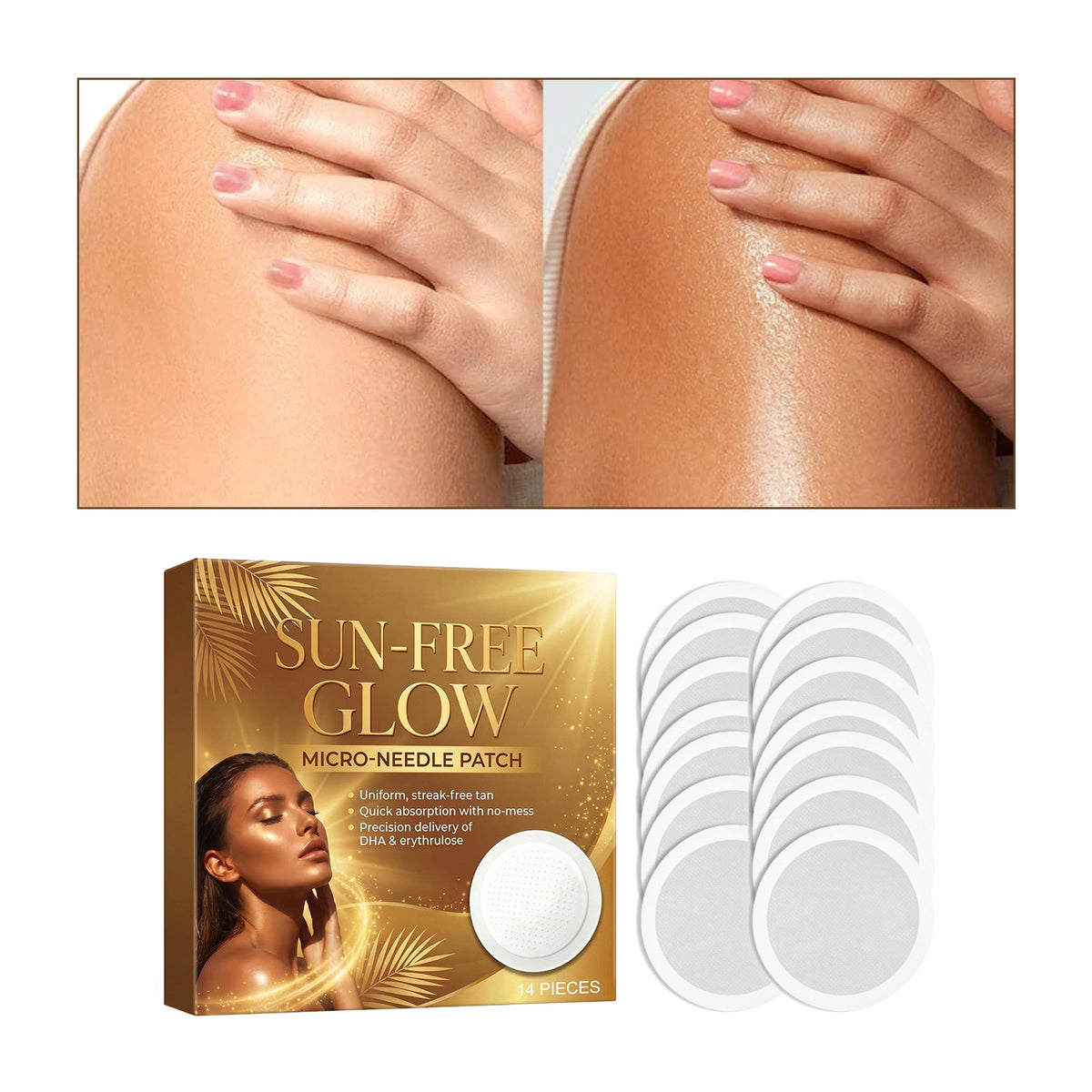 Sun-Free Tanning Microneedle Patch 14pcs