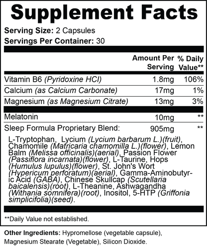 Capsules supplement facts label panel on bottle with blue header