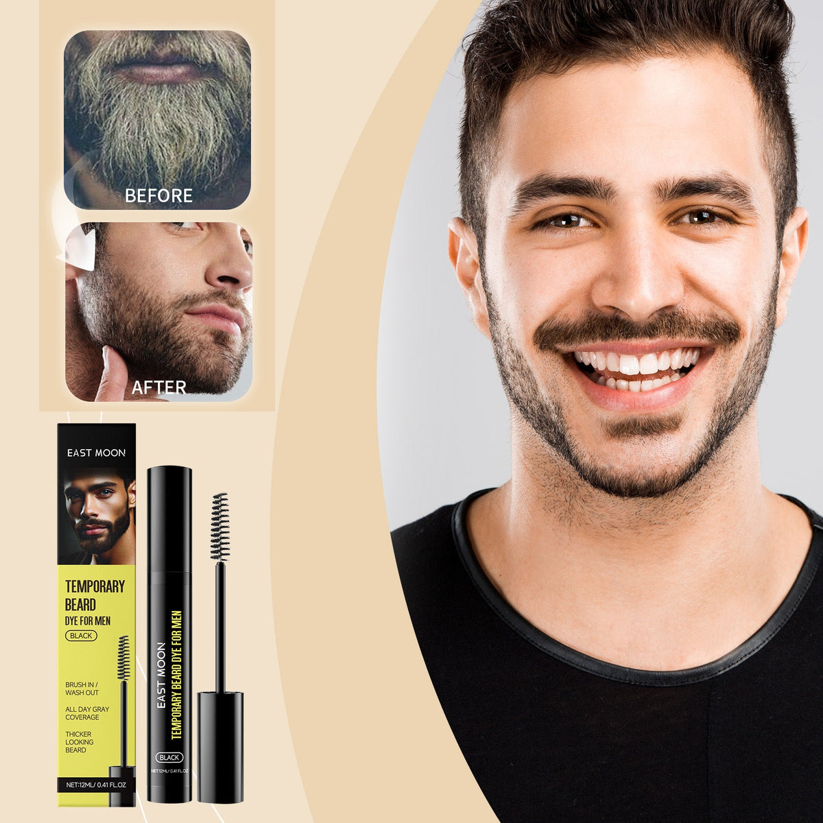 Men's Beard And Eyebrow Dye Black