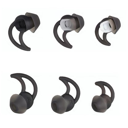 CYADCI Earbud Tips Soft and Comfortable Silicone Earbud Tips 3 Pairs Noise Isolation Tips SML Black Earbud Replacement Tips Compatible with Bose Qc20 Qc30 IE2 SoundSport IE3 SIE2i Earphones