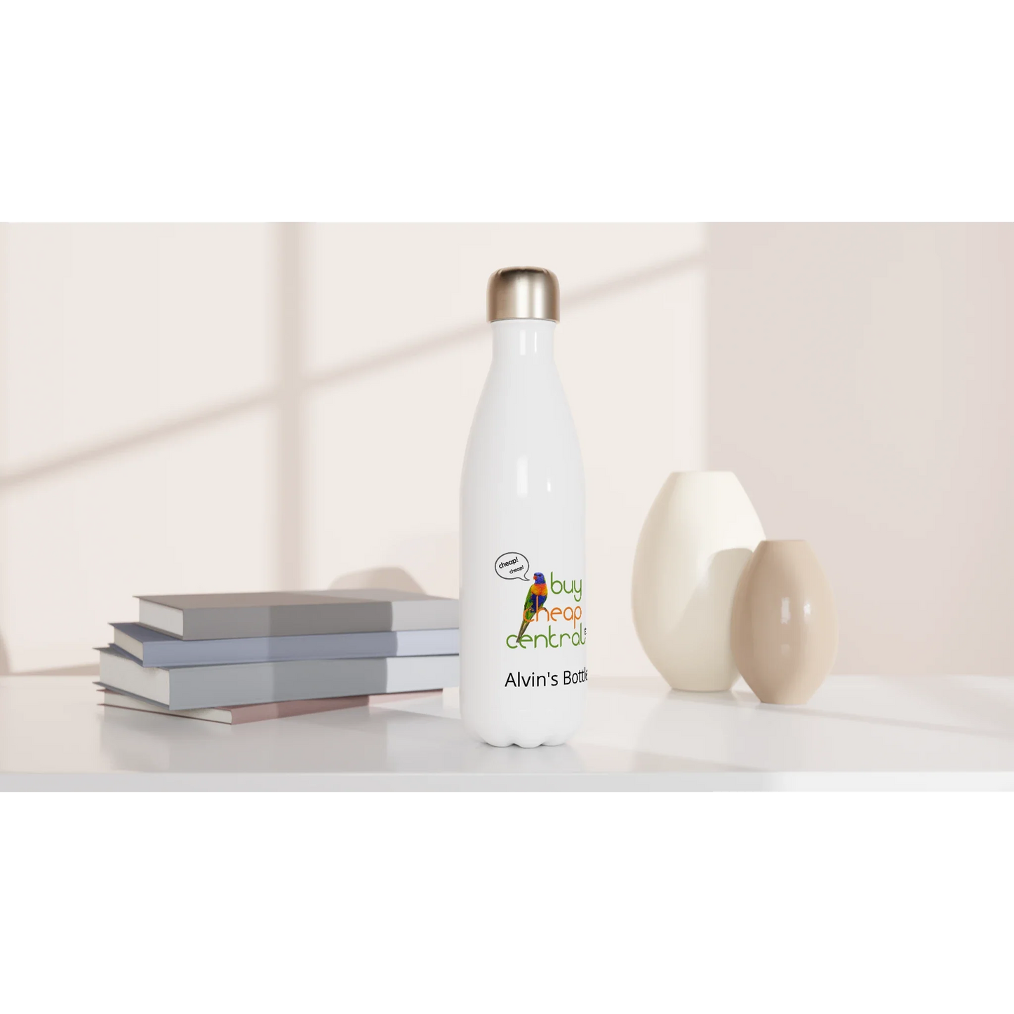 White 17oz Stainless Steel Water Bottle