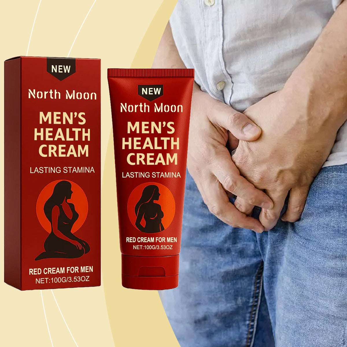 North Moon Men's Health Cream red tube and red box for men