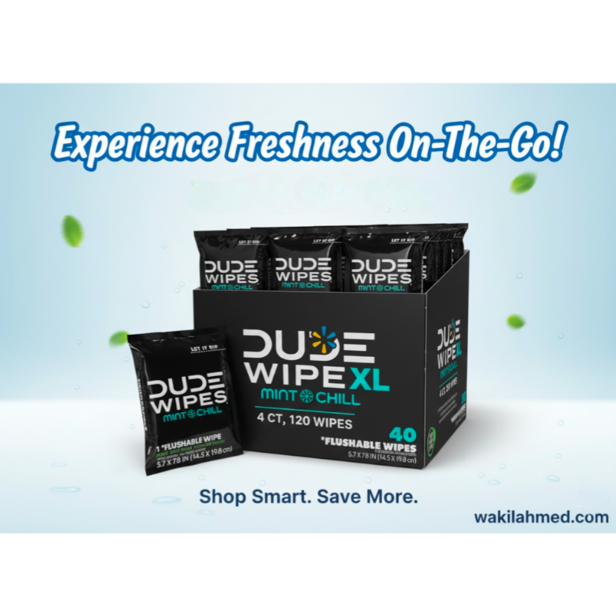 DUDE Wipes XL Flushable Wipes – Fragrance Free, Hypoallergenic Adult Wipes (400 CT / 480 CT)