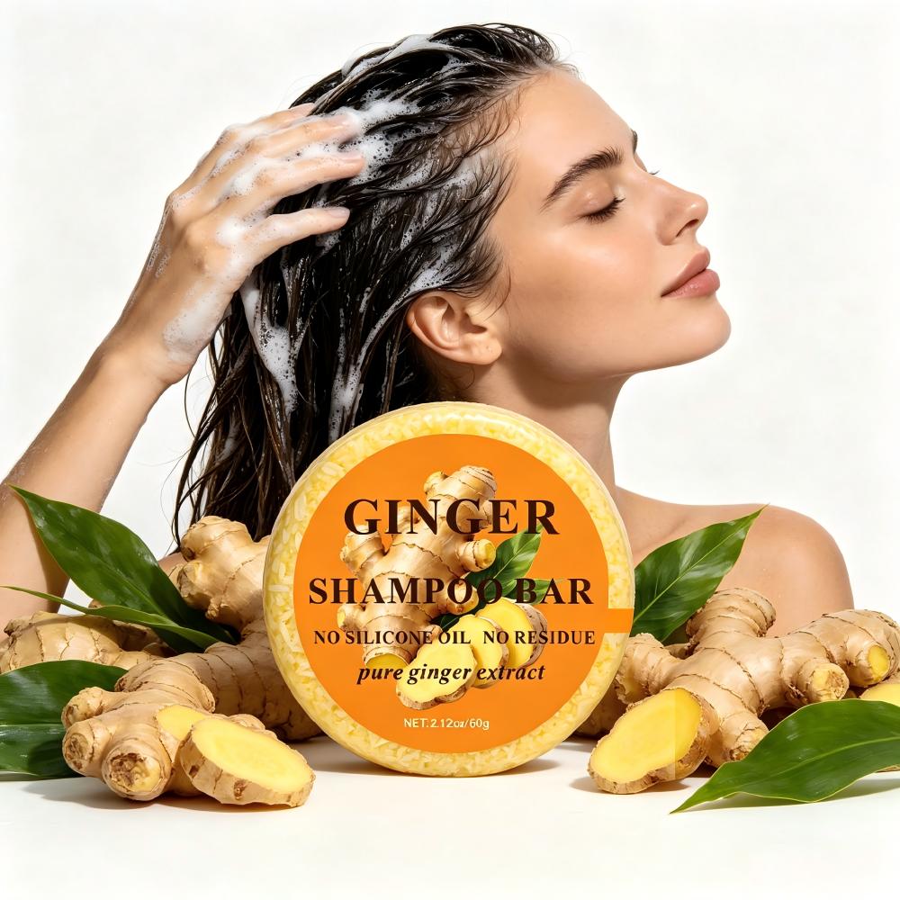 Round Label Ginger Shampoo Bar