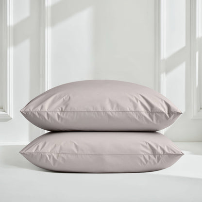 Luxe sateen pillowcase set, light lavender with smooth envelope closure style