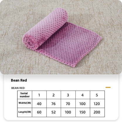 Dog fleece blanket, pinkish rose folded with rolled edge