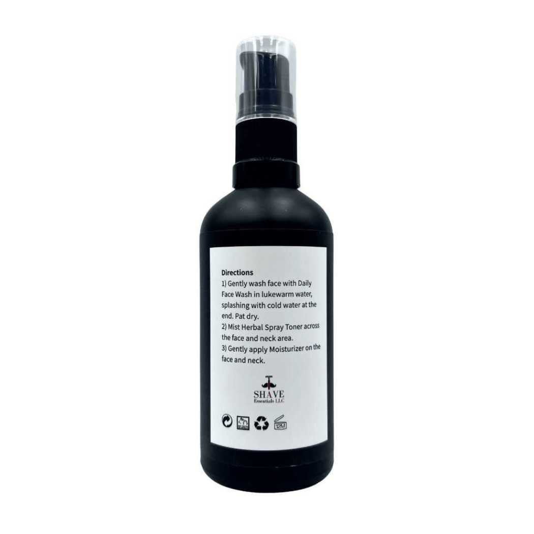 Moisturizer bottle with back label and usage directions