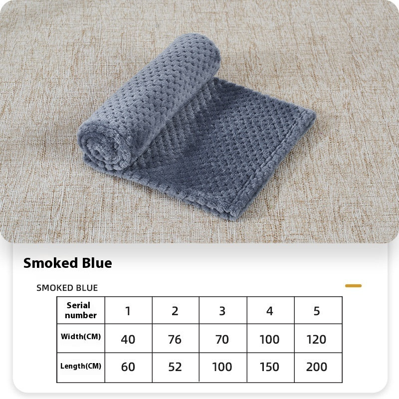 Dog fleece blanket, smoked blue folded with rolled edge