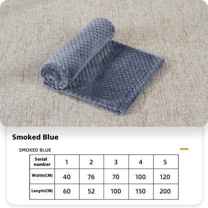Dog fleece blanket, smoked blue folded with rolled edge