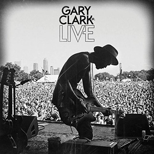 Live vinyl LP cover with Gary Clark Jr. text, guitarist silhouette and cheering crowd