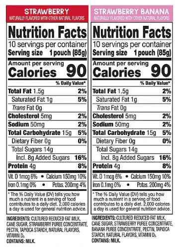 GoGo Squeez Yogurtz Strawberry and Strawberry Banana, 3 oz., 20 ct.