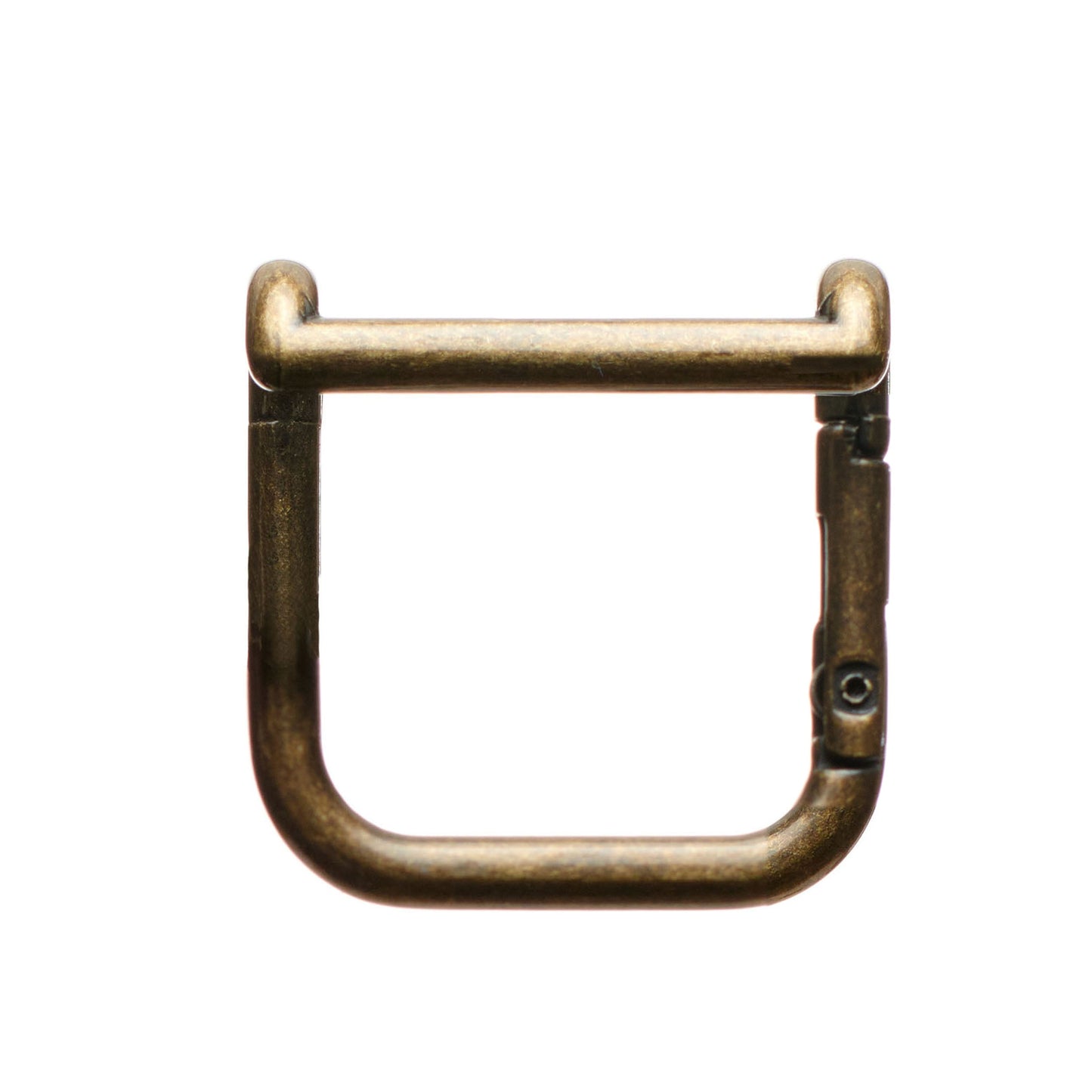 Gold boot pull clip, metal U-shape with side latch and two end posts.