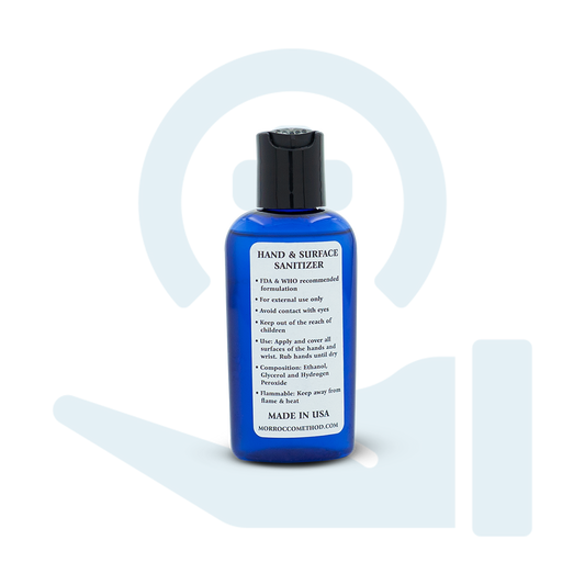 2 oz hand and surface sanitizer gel bottle with black pump cap