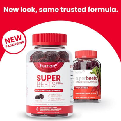 humanN SuperBeets Circulation Gummies – 60 Count  Heart-Healthy Energy with Grape Seed Extract & Beet Root Powder - Renee Lane Company