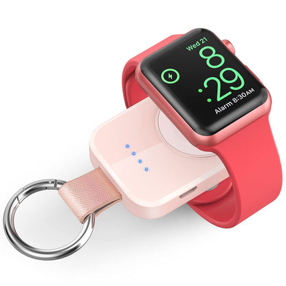 i.VALUX Portable Wireless Charger for Apple Watch Series 10/9/8/UItra/7/6/5/4/3/2/SE/Nike Compact Magnetic iWatch Charger 1000mAh Power Bank Keychain Style Gift Your Mother Girl Birthday-Pink - Renee Lane Company