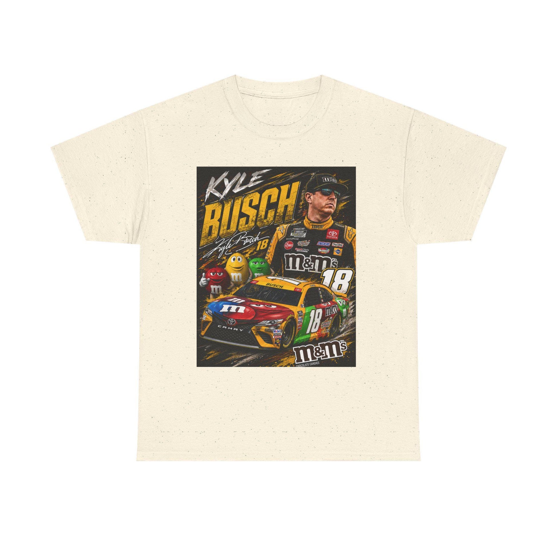 Cream crewneck racing T-shirt with front graphic