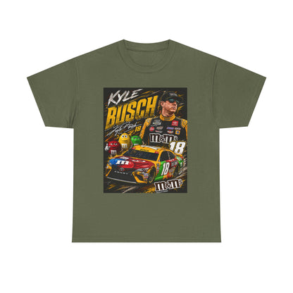 Forest green crewneck racing T-shirt with front graphic