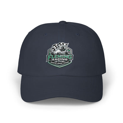 Fleming Racing soccer crest dad cap, navy with embroidered logo at front