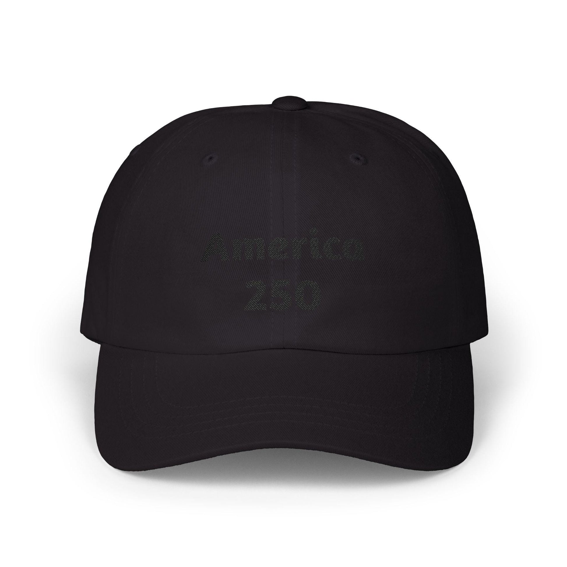Black America 250 dad cap with front logo text