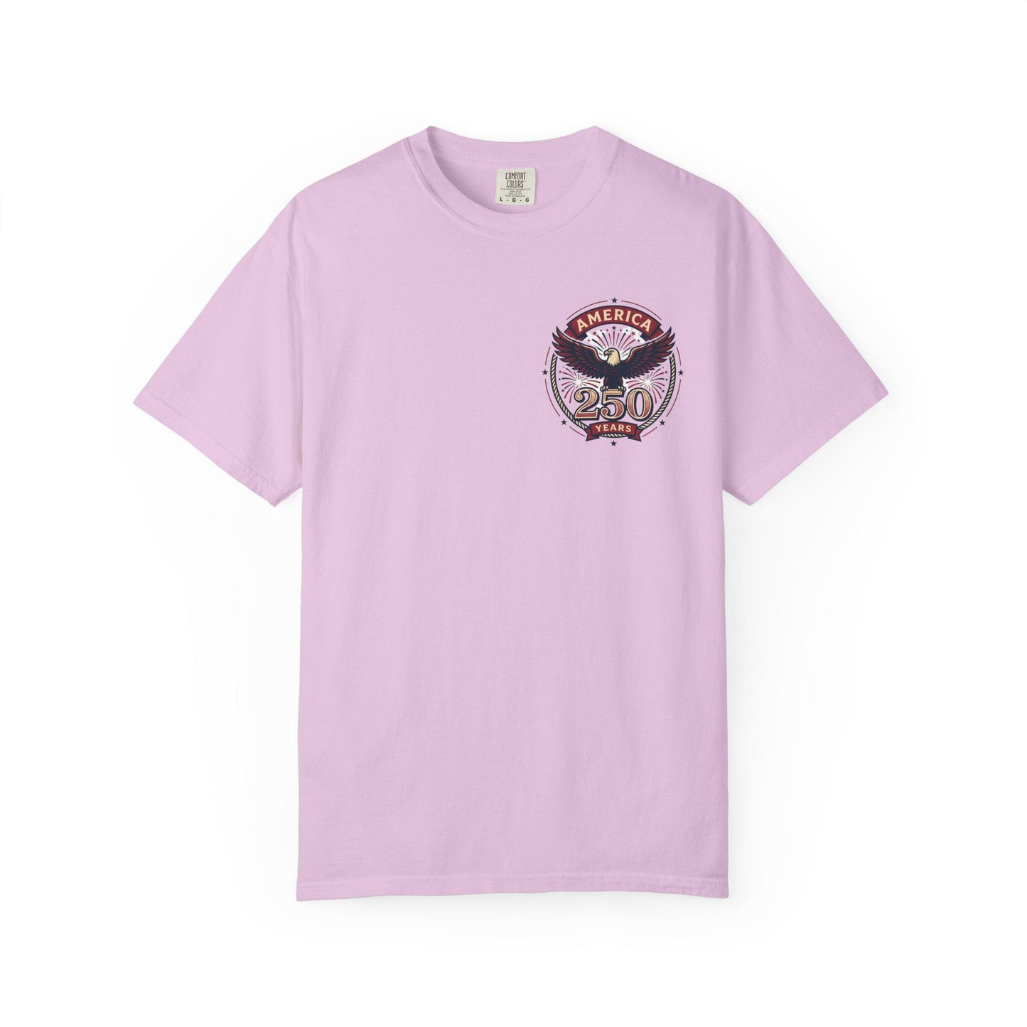 Light pink crew-neck T-shirt with chest eagle America 250 graphic