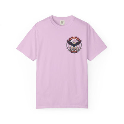 Light pink crew-neck T-shirt with chest eagle America 250 graphic