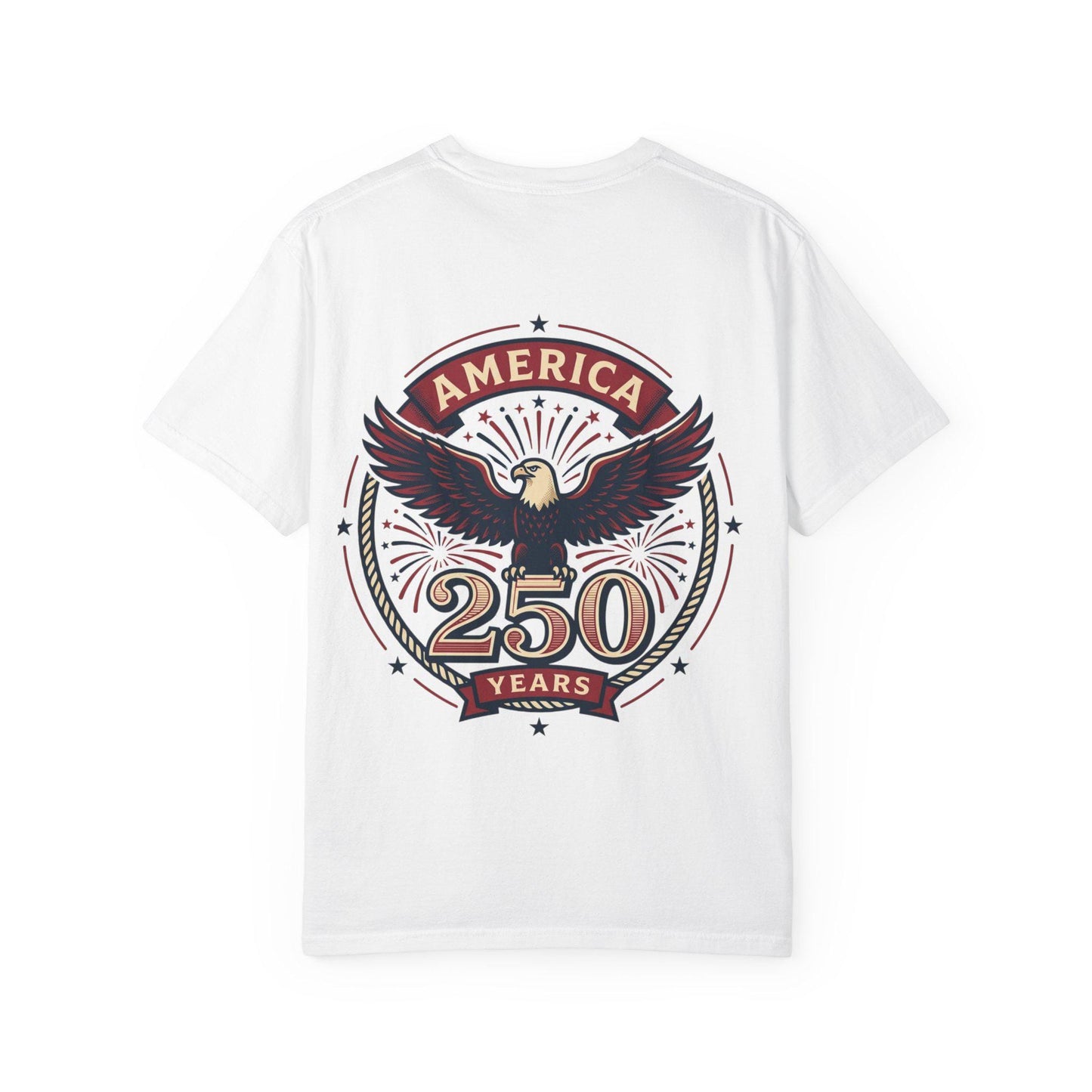 White T-shirt with eagle 'AMERICA' 250 years crest graphic