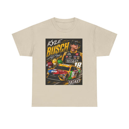 Beige crewneck racing T-shirt with front graphic